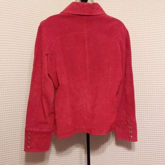 FINAL! PINK SUEDE LEATHER JACKET - Picture 7 of 8